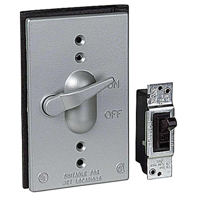 Red Dot SW1 Weatherproof Switch Cover With 10 A 125 VAC Single Pole Switch, Die Cast Zinc